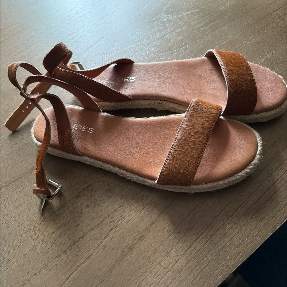 J Slides Brown Espadrille Sandals